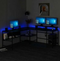 Masa de birou Trendy Greta L RGB 8536 Black 180x74x60cm GTR004133 imaginea #3 — magazin online Desire.md