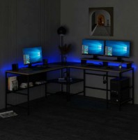 Masa de birou Trendy Greta L RGB Dore/Black 180x74x60cm GTR004134 imaginea #3 — magazin online Desire.md