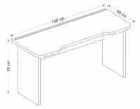 Masa gaming Trendy Phoenix 1 Black/Red 150x76x60cm GTR003943 imaginea #2 — magazin online Desire.md