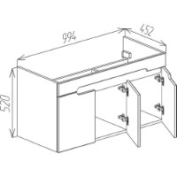 Dulap pentru lavoar Bayro Etna Duo Argo/Allegro 1000 (123962) imaginea #4 — magazin online Desire.md