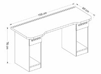 Masa gaming Trendy Phoenix 2 Red/Black 150x76x60cm GTR003945 imaginea #3 — magazin online Desire.md