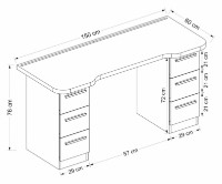 Masa gaming Trendy Phoenix 3 Black/Red 150x76x60cm GTR003946 imaginea #3 — magazin online Desire.md