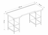 Masa gaming Trendy Phoenix 4 Black/Red 150x76x60cm GTR003947 imaginea #3 — magazin online Desire.md