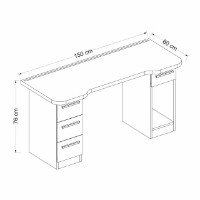 Masa gaming Trendy Phoenix 5 Black/Red 150x76x60cm GTR003948 imaginea #3 — magazin online Desire.md