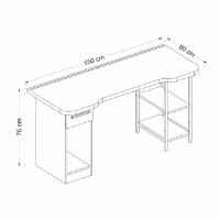 Masa gaming Trendy Phoenix 6 Black/Red 150x76x60cm GTR003949 imaginea #3 — magazin online Desire.md