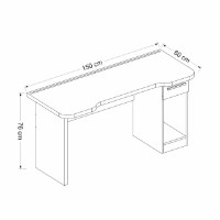 Masa gaming Trendy Phoenix 9 Black/Red 150x76x60cm GTR003952 imaginea #4 — magazin online Desire.md