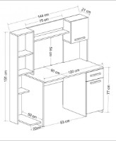 Masa de birou Trendy Vesel White 144x151x60cm GTR004135 imaginea #4 — magazin online Desire.md