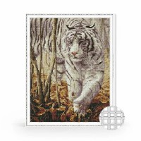 Pictura cu diamante după numere Art Gallery Premium White Tiger (QB204981)