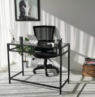 Masa de birou Trendy Retea M100F Black Smoky 100x75x45cm GTR001090