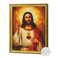 Pictura cu diamante după numere Art Gallery Premium Heart Of Jesus (GA79541)