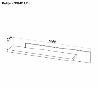 Raft de perete Ambianta Kosmo 1.2m Artisan/Cream imaginea #2 — magazin online Desire.md