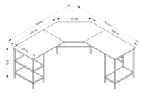 Masa de birou Trendy Power L 8538 Dore/Black 180x76x60cm GTR004139 imaginea #3 — magazin online Desire.md