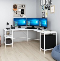 Masa de birou Trendy Power L White 180x76x60cm GTR004140 imaginea #2 — magazin online Desire.md