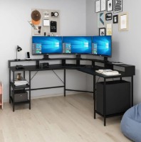 Masa de birou Trendy Power L Black 180x90x60cm GTR004136 imaginea #1 — magazin online Desire.md