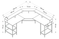 Masa de birou Trendy Power L Black 180x90x60cm GTR004136 imaginea #2 — magazin online Desire.md