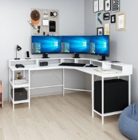 Masa de birou Trendy Power L White 180x90x60cm GTR004141 imaginea #1 — magazin online Desire.md