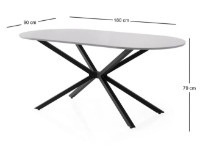 Masă pentru bucătărie Trendy Aura 3013 Light Grey/Black 180x79x90cm GTR005772 imaginea #3 — magazin online Desire.md