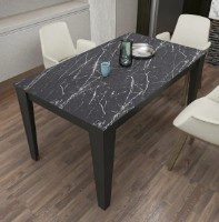 Masă pentru bucătărie Trendy Bud Black Marble/Black 145x75x85cm GTR005769
