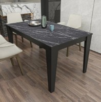 Masă pentru bucătărie Trendy Bud Black Marble/Black 145x75x85cm GTR005769 imaginea #2 — magazin online Desire.md