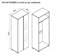 Шкаф Ambianta Kosmo 0.8m usi combinate Artisan/Crem фото №2 — интернет-магазин Desire.md