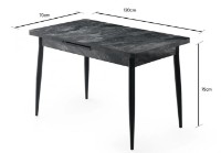 Masă pentru bucătărie Trendy Da 1182 Anthracit Marble 120x75x70cm GTR001579 imaginea #4 — magazin online Desire.md