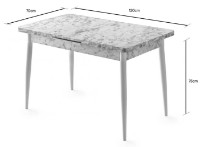 Masă pentru bucătărie Trendy Da 1183 White Marble 120x75x70cm GTR001580 imaginea #4 — magazin online Desire.md