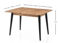 Masă pentru bucătărie Trendy Dolunay 1284 Pine Atlantic/Black 100x75x60cm GTR005776 imaginea #4 — magazin online Desire.md