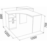 Masa de birou Ambianta Amigo Colt Gri imaginea #2 — magazin online Desire.md