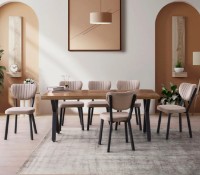 Masă pentru bucătărie Trendy Gala 3022 Walnut/Black 180x79x80cm GTR005767