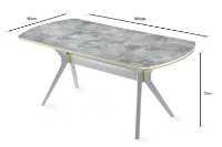 Masă pentru bucătărie Trendy Ikon 1002 Grey Marble/White/Gold 180x77x90cm GTR001644 imaginea #3 — magazin online Desire.md