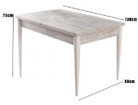 Masă pentru bucătărie Trendy Kelebek 1233 White 130x75x80cm GTR001585 imaginea #3 — magazin online Desire.md