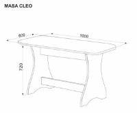 Masă pentru bucătărie Ambianta Cleo 1000x600x720 Gri imaginea #2 — magazin online Desire.md