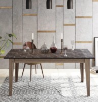 Masă pentru bucătărie Trendy Lorenz Black Marble/Walnut 180x90x77cm GTR005773 imaginea #2 — magazin online Desire.md