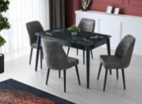 Masă pentru bucătărie Trendy Lotus 1121 Black Marble 130x75x80cm GTR001601