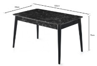 Masă pentru bucătărie Trendy Lotus 1121 Black Marble 130x75x80cm GTR001601 imaginea #3 — magazin online Desire.md