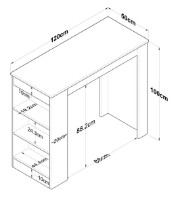 Обеденный стол Trendy JA103 2345 Walnut/White 120x100x50cm GTR006665 фото №3 — интернет-магазин Desire.md