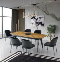 Обеденный стол Trendy LI 951 Oak/Black 206x102x77cm GTR001652