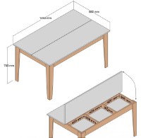 Masă pentru bucătărie Trendy Milan 514 Walnut/White 145x88x75cm GTR001620 imaginea #5 — magazin online Desire.md