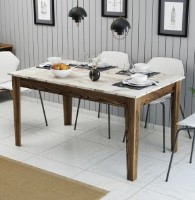 Masă pentru bucătărie Trendy Milan 515 Walnut/White Marble 145x88x75cm GTR001621 imaginea #1 — magazin online Desire.md