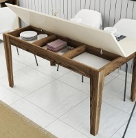 Masă pentru bucătărie Trendy Milan 517 Walnut/Cream 145x88x75cm GTR001623 imaginea #4 — magazin online Desire.md