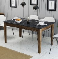 Masă pentru bucătărie Trendy Milan 518 Walnut/Black Marble 145x88x75cm GTR001624 imaginea #1 — magazin online Desire.md