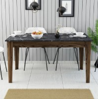 Masă pentru bucătărie Trendy Milan 518 Walnut/Black Marble 145x88x75cm GTR001624 imaginea #2 — magazin online Desire.md