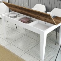 Masă pentru bucătărie Trendy Milan 520 White/Walnut 145x88x75cm GTR001626 imaginea #4 — magazin online Desire.md