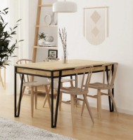 Masă pentru bucătărie Trendy Pal Oak/Black 132x76x80cm GTR001568