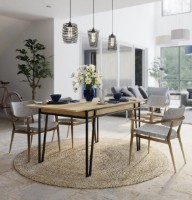 Masă pentru bucătărie Trendy Pal Oak/Black 132x76x80cm GTR001568 imaginea #2 — magazin online Desire.md