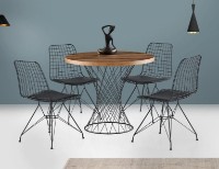 Masă pentru bucătărie Trendy Pota 1483 Walnut/Black 90x75x90cm GTR001632