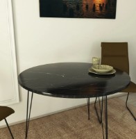 Masă pentru bucătărie Trendy Sandalf Black Marble/Black 90x75x90cm GTR005757 imaginea #2 — magazin online Desire.md