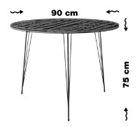 Masă pentru bucătărie Trendy Sandalf Black Marble/Black 90x75x90cm GTR005757 imaginea #5 — magazin online Desire.md