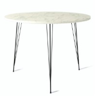 Masă pentru bucătărie Trendy Sandalf White Marble/Black 90x75x90cm GTR005756 imaginea #4 — magazin online Desire.md