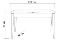 Masă pentru bucătărie Trendy Santiago Pine Atlantic 120x77x75cm GTR005788 imaginea #3 — magazin online Desire.md
